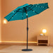 2 Tiers 9Ft Solar Light Patio Umbrella, 40 LED Lights Outdoor Umbrella with Centre Surround Light, Table Market Umbrella for Deck, Pool, Porch, Backyard, Garden (Aqua Blue)
