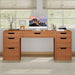 54Inch WalnutFinish ExecutiveDesk With Seven Drawers