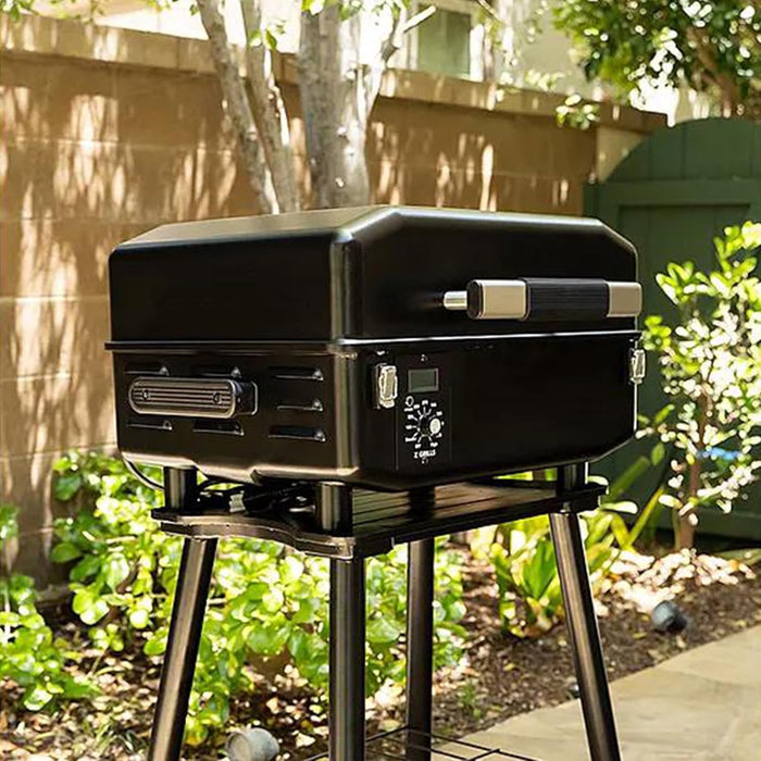 Zpg-200Apro Portable Tabletop Wood Pellet Grill and Smoker, Digital Control, 8 in 1 BBQ Grill for Outdoor Kitchen, Backyard, 202 Sq Inches of Cooking (Black)