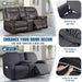 Reclining Loveseat with Middle Console Slipcover, 4 Piece Polyester Fabric Stretch Loveseat Reclining Sofa Covers (Dark Gray, 2 Seat Recliner Cover with Console)
