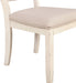 Prato Wood Cross Back Upholstered Dining Chairs, Set of 2, Antique White and Tan