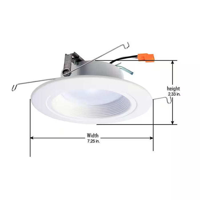 5 In. and 6 In. 3000K White Integrated LED Recessed Ceiling Light Fixture Retrofit Downlight Trim at 90 CRI, Soft White