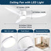 Ceiling Fan with Light,42 Inch/52 Inch Low Profile Ceiling Fan with Remote Control, for Indoor and Covered Outdoor