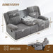 Oversized Reclining Sofa with Flip-Up Middle Backrest, Manual 3 Seater Recliner Sofa, Wall Hugger Recliner Couch with Outlets/Usb Ports for Living Room, Bedroom(Gray, Sofa)