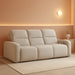 3 Seater Power Reclining Sofa, Overstuffed Recliner Couch with USB and Type-C Charge Ports, Reclining Couches for Living Room, Home Theater, RV (Beige, Fabric)