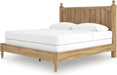 Signature Design by Ashley Galletyn Country Rustic Panel Bed, Foundation or Box Spring Needed, King, Light Brown