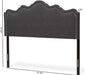Coastal Cool Modern and Contemporary Fabric Headboard Queen/Dark Gray