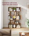 Bookshelf, 5-Tier Bookcase, 9.4 X 15.7 X 62.6 Inches, Storage Shelf with Open Compartments, Modern Style, for Living Room, Bedroom, Office, Rustic Brown ULBC462K01