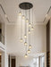 Matte Black Crystal Pendant Chandelier Lighting Fixture