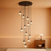 Matte Black Crystal Pendant Chandelier Lighting Fixture