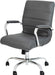 Whitney Mid-Back Swivel Leathersoft Desk Chair with Padded Seat and Armrests, Adjustable Height Padded Office Chair, Gray/Chrome