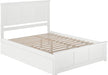 , Madison Queen Platform Bed with Matching Footboard & Twin XL Trundle, White