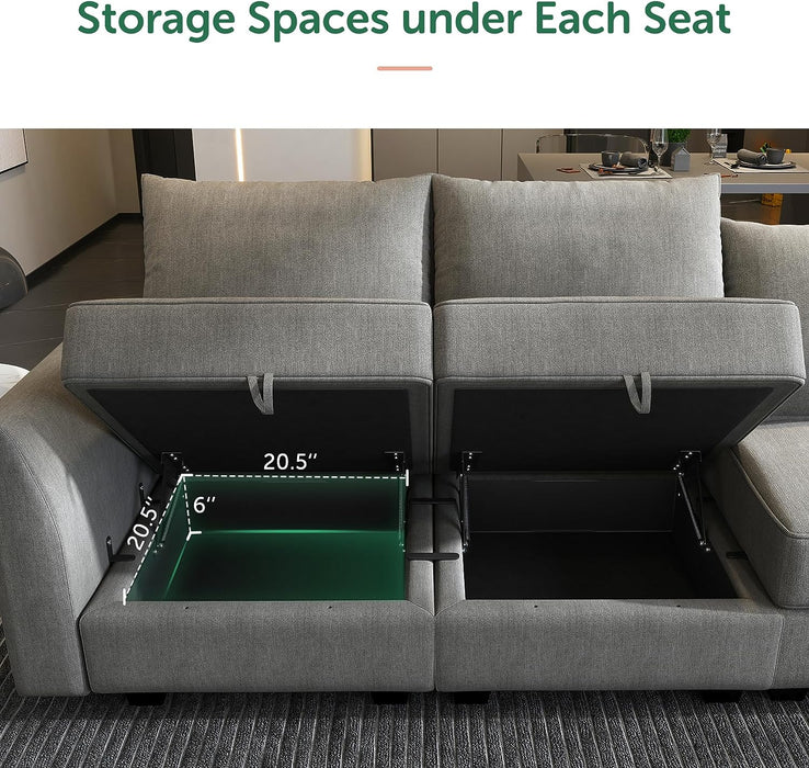 Oversized U-Shaped Modular Sectional Sofa with Storage