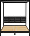 Isla Slatted Headboard Canopy Bedframe, Queen, Black