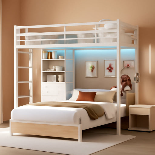 IndustrialGrade TwinOverFull Metal BunkBed Drawers