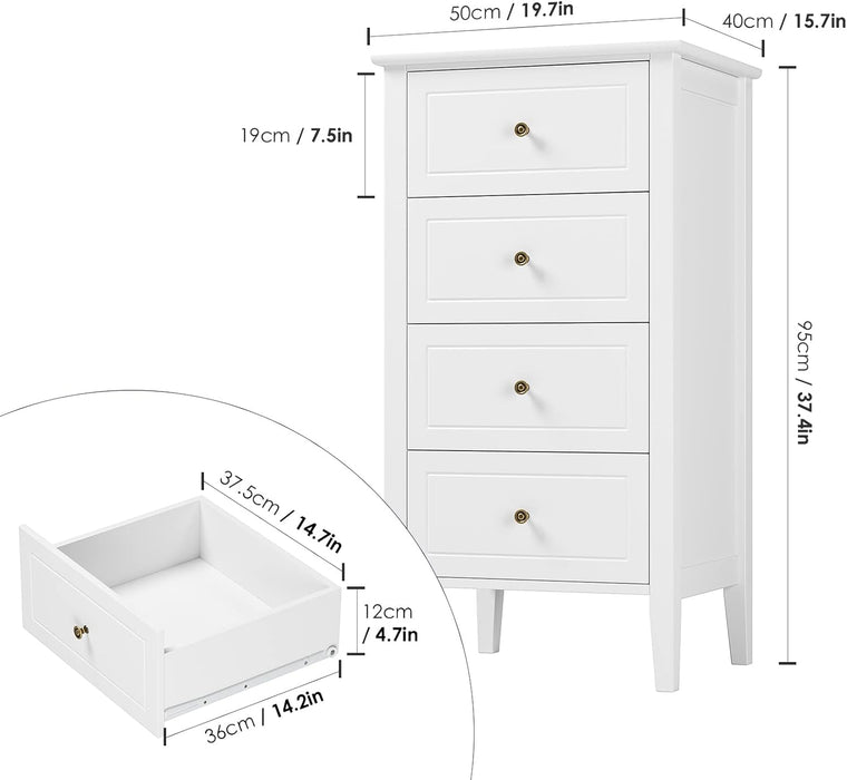 White Antique Dresser Solid Hardwood Storage Cabinet