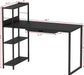 46-Inch Home Office Mission Computer Desk with Side Shelf and Drawer, Black