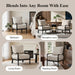 Linen Fabric Spindle Accent Chair with Wood Frame,