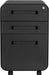 Stockpile 3 Drawer File Cabinet with Lock - under Office Desk Metal Filing Cabinet, Legal/Letter File Folders, Wheels and Stationary Feet, Pre-Assembled, Black