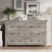 Six-Drawer Dresser With Metal Handles Storage Unit