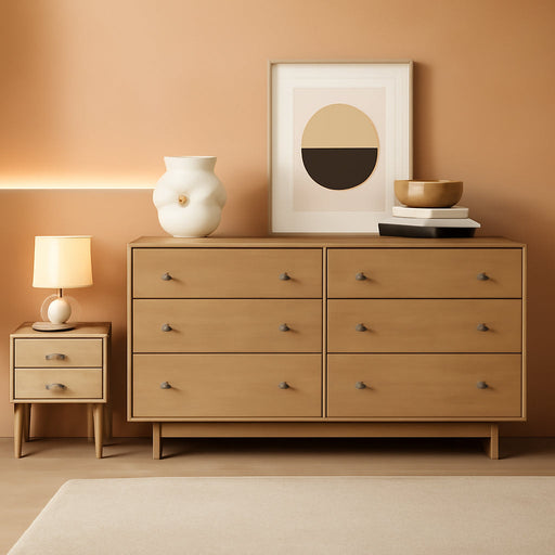 Finnley Natural Oak Six Drawer Dresser Organization