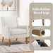 Modern Wingback Living Room Chair Set of 2, Upholstered Fabric Accent Armchair, Single Sofa Chair with Lounge Seat and Wood Legs for Bedroom/Office/Reading Spaces, Beige