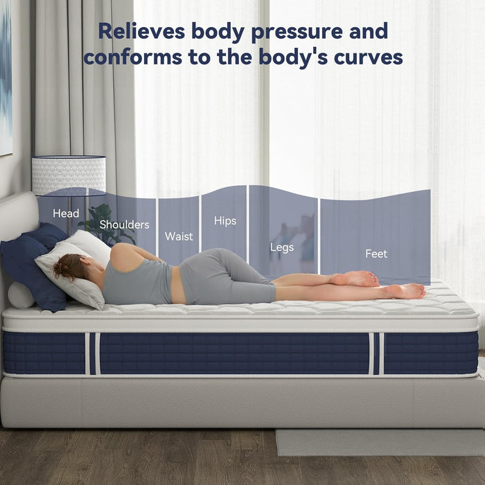 Queen Hybrid Mattress Gel MemoryFoam CertipurUS Certified