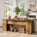 63-Inch Low Console Table, Farmhouse Wooden Entryway Table, Narrow Long Sofa Table behind Couch for Living Room, Entrance, Hallway