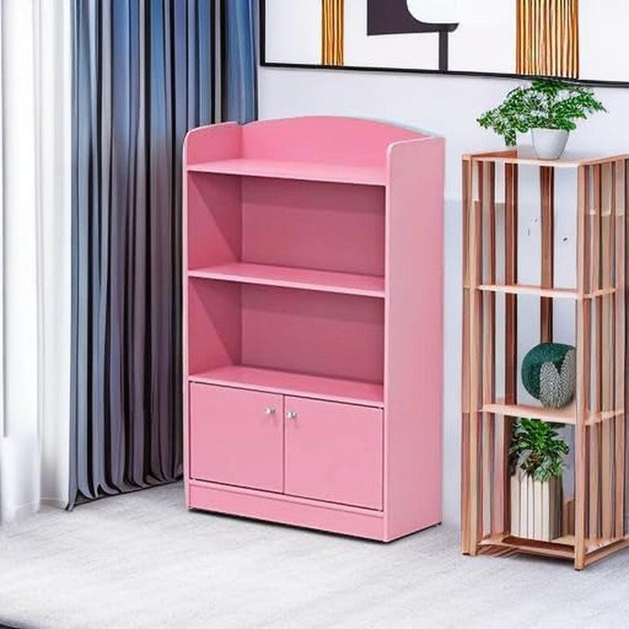 LOVA Book Shelf, Bookshelf with Storage Cabinet, Bookcase with Door, 11.8 X 23.6 X 37.3, for Living Reoom, Bedroom, Home Office, Pink