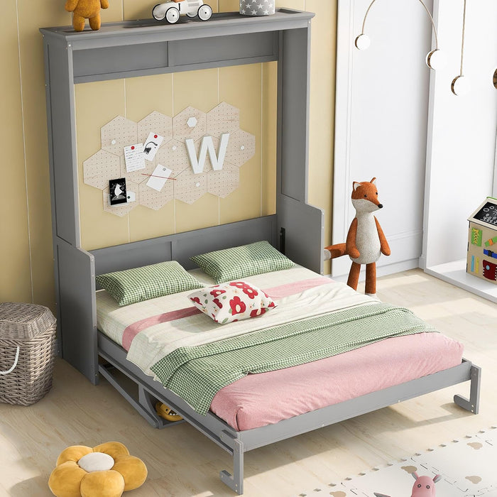 Gray Queen Murphy Bed With PremiumSolidWood Finish