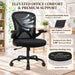 Ergonomic Office Chair with 90° Flip-Up Armrests and Adjustable Lumbar Support, Mid-Back Breathable Mesh Home Office Chair with 3.15” Thick Seat Cushion, 300Lbs Weight Capacity, 1PC, Black