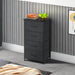 Black TexturedFabric Dresser With Four Deep Drawers