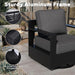 Outdoor Aluminum Furniture Set, 5-Piece Patio Conversation Set, 4 Swivel Chairs and 1 Sofa, All-Weather Metal Frame, 6" Thick Removable Cushions, Deep Setting for Garden, Poolside and Porch