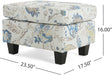 Spield Indoor Ottoman Footrest, Wooden Ottoman Foot Stool, Modern Coffee Table, Floral Print