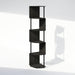 Basic Book Shelf, 5-Tier Bookshelf, Bookcase with Zigzag Corner Shelf, 14.2 X 14.2 X 71.2, for Living Room, Bedroom, Home Office, Espresso/Black