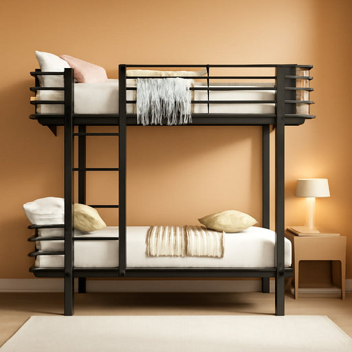 TwinOverTwin HeavyDuty AllMetal Bunk Bed For Adults