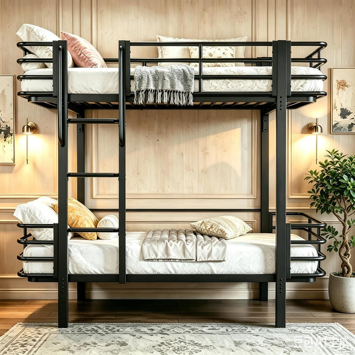 TwinOverTwin HeavyDuty AllMetal Bunk Bed For Adults