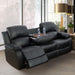 Alpine Living Room Recliner Set Include Love Seat, Sofa, 2-Piece,Black