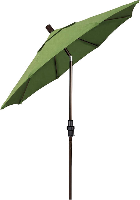 7.5' round Crank Lift, Collar Tilt, Aluminum Pole, Fiberglass Rib Patio Umbrella, Bronze Finish