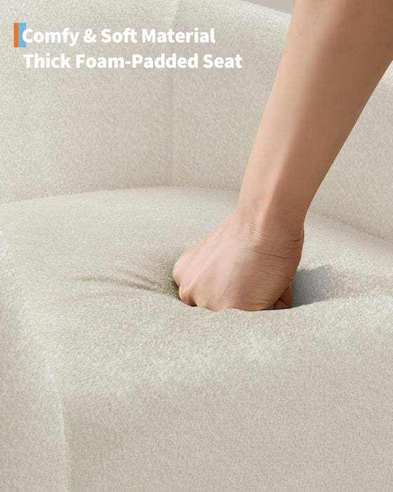 Beige Boucle Barrel Armchairs For Contemporary Living