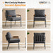 Contemporary Vintage Armchairs Linen Grey Wood Armrests