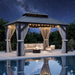 10'X12' Gazebo Hardtop Gazebo, Aluminum Frame Pergola with Double Galvanized Steel Roof, Permanent Outdoor Metal Canopy with Curtain & Netting for Patio, Backyard, Deck, Dark Grey