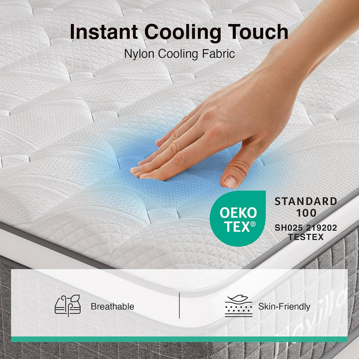 12 Inch XL Twin Mattress,Twin XL Gel Memory Foam Hybrid Mattress