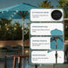 9FT Solar Umbrella 32 LED Lighted Patio Umbrella Table Market Umbrella W/Tilt and Crank, Uv-Resistant Outdoor Umbrella for Pool, Garden, Deck, Sky Blue