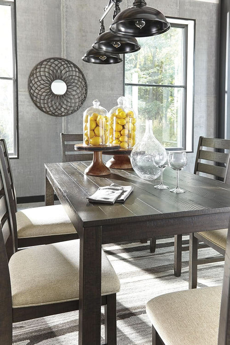 Rokane 7-Piece Dining Room Table Set with 6 Upholstered Chairs - Brown Wood 20" Rectangular Table & Chair Set for Kitchen Dining Room