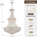 High Ceiling Chandelier 19-Lights Modern Crystal Chandeliers Silver Large Foyer Chandelier Fixtures for Staircase Living Room Hallway Entryway (H47 X W31.5)