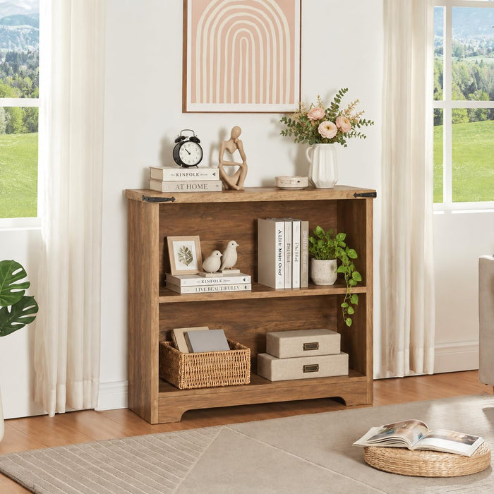 Small 3-Tier Book Shelf, Engineered Wood Bookcase,Bookshelf for Home, Brown