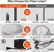 Black Dimmable Arc Floor Lamp TallStanding 1000Lumen