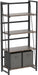 No Assembly Folding Bookshelf Storage Shelves 4 Tier Vintage Bookcase Standing Racks for Bedroom Living Room Home Office