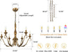 6-Light Farmhouse Chandelier, 23.62'' Vintage Brass Gold Chandeliers for Dining Room, Adjustable Rustic Metal Hanging Pendant Light Fixture for Kitchen Island Entryway Foyer Bedroom Hallway